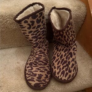 Leopard Print Faux Fur Lined Boots